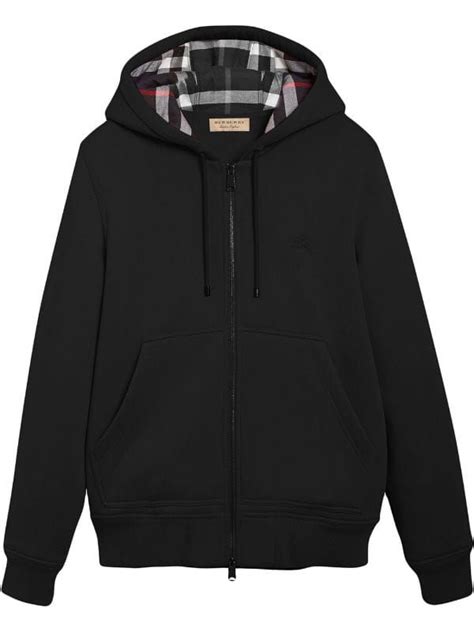 black burberry zip up hoodie|Burberry vintage check zipped hoodie.